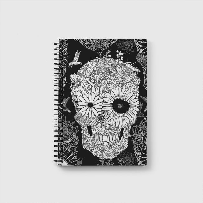 White flower skull - Notebook