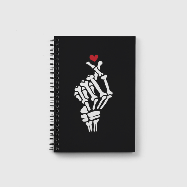 Skeleton Heart Hand Notebook