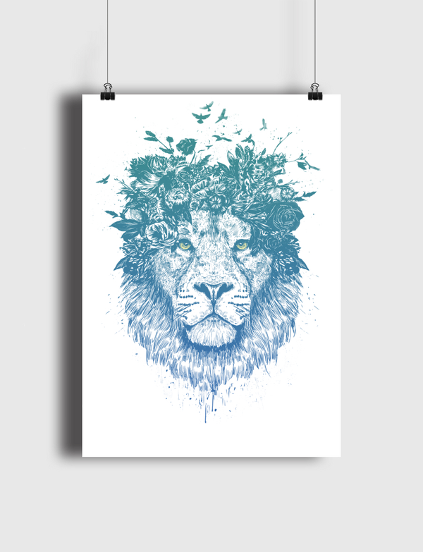 Floral lion Poster