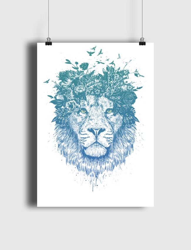 Floral lion - Poster