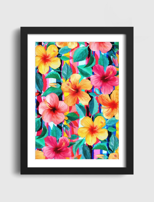 Maximalist Hibiscus Floral Artframe