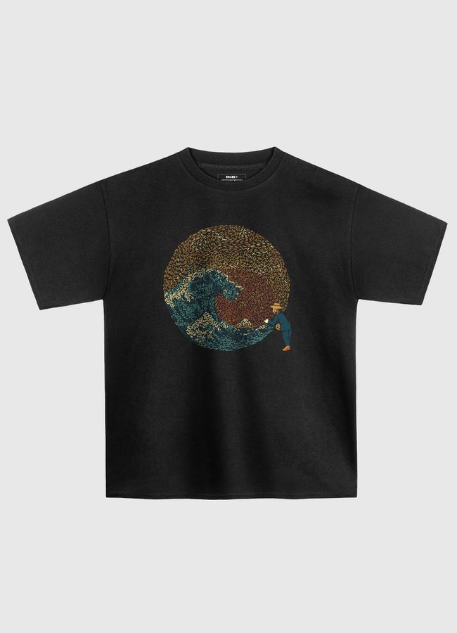Kanagawa Wave Starry Night - Oversized T-Shirt