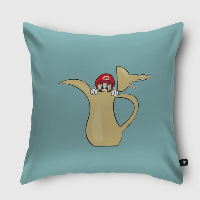 SuperMario & Arabic coffee - Throw Pillow