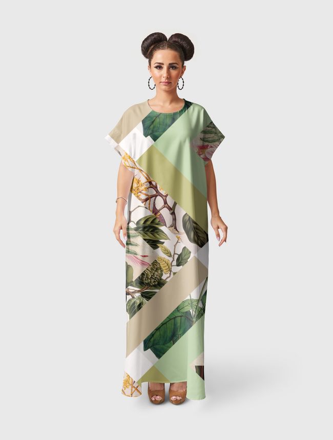 Cubed Botanical Florals - Short Sleeve Dress