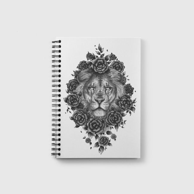 Lion in flowers - Notebook