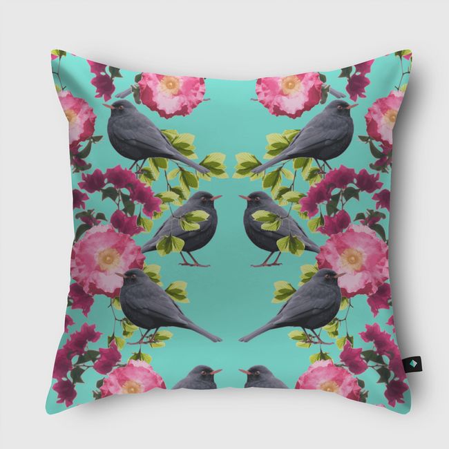 Symmetrical Bird Print - Throw Pillow