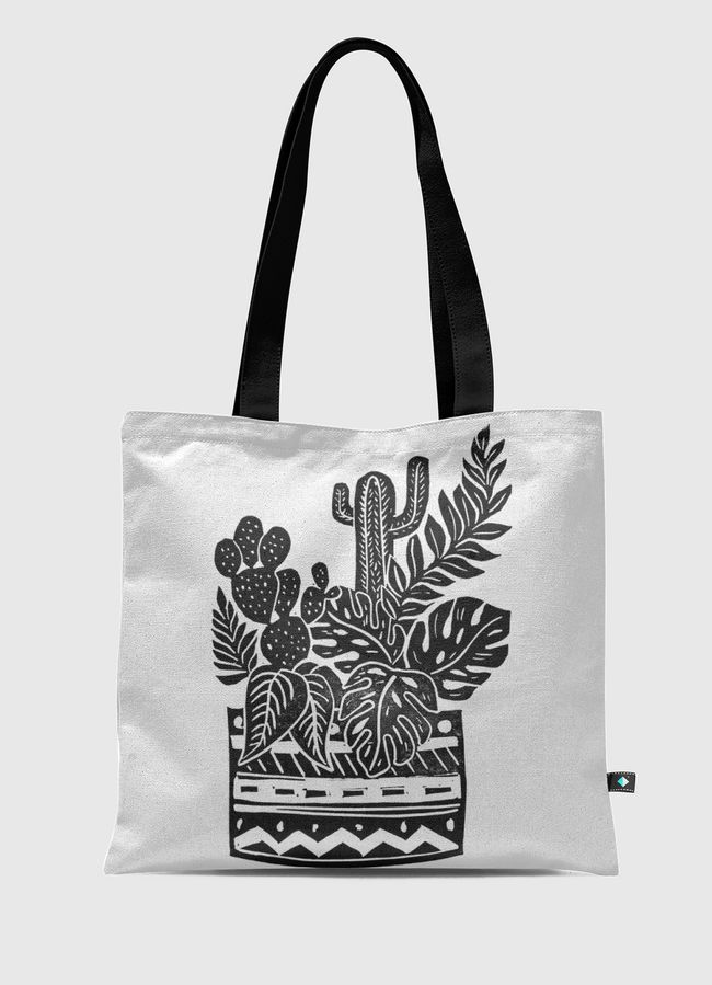 Botanical Pot Blockprint - Tote Bag