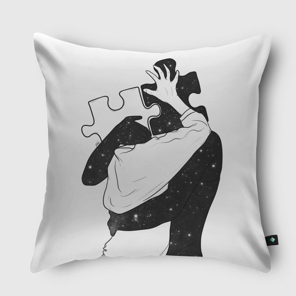 The puzzle love. Throw Pillow