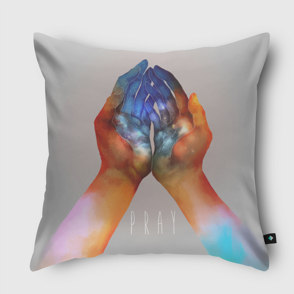 Pray (Graphic print) Throw Pillow