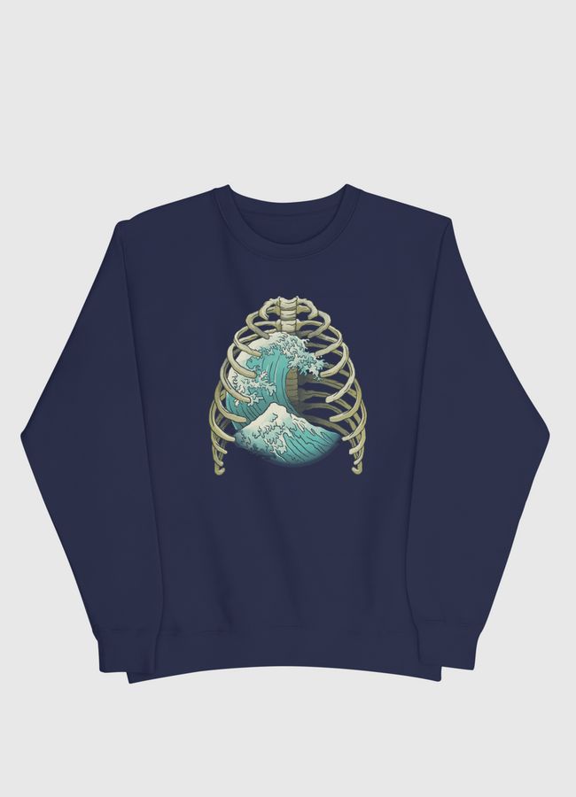 Kanagawa Wave Ribs Bones - Men Sweatshirt