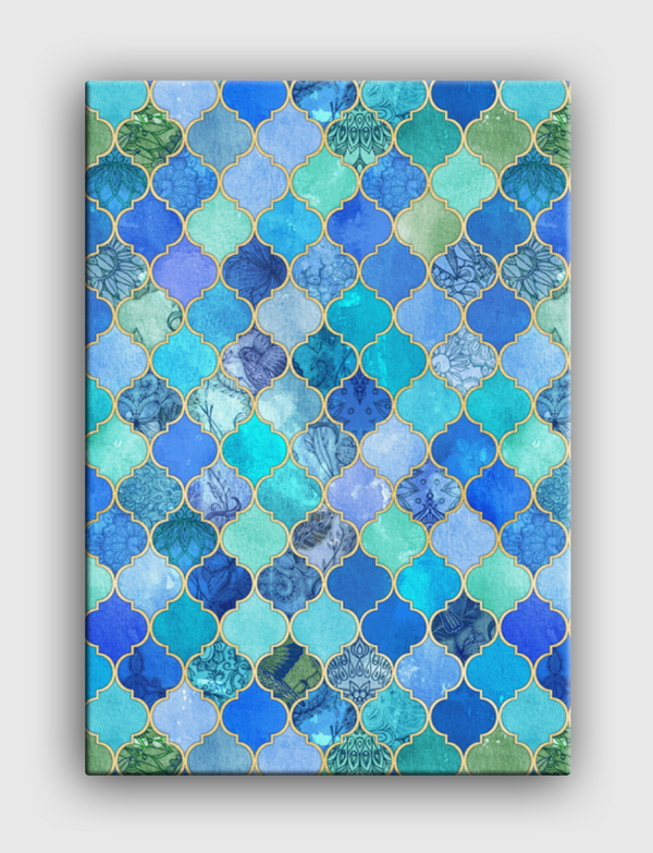 Cobalt Blue Moroccan Tiles Canvas