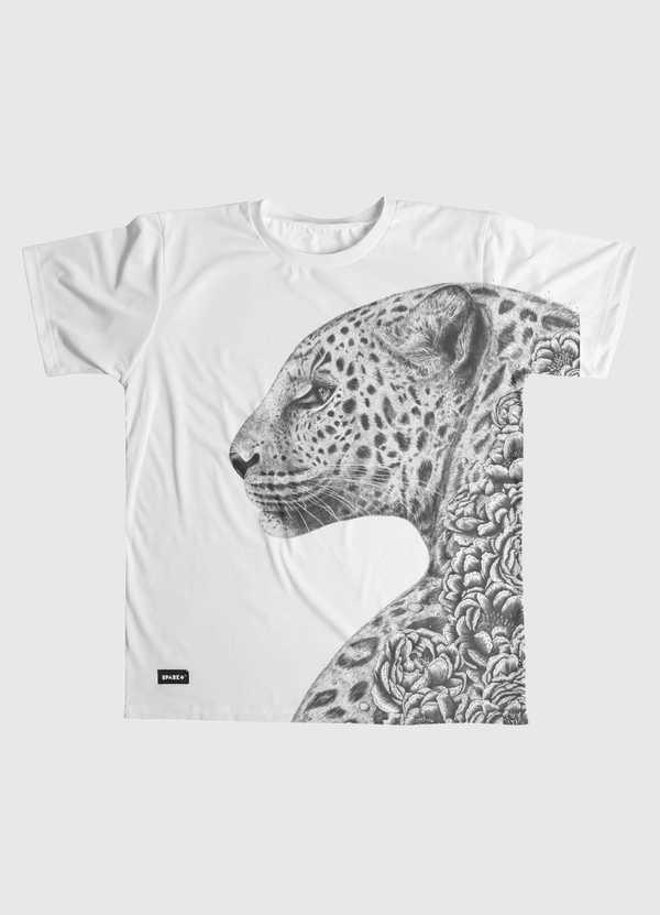 Leopard with flowers Men Graphic T-Shirt
