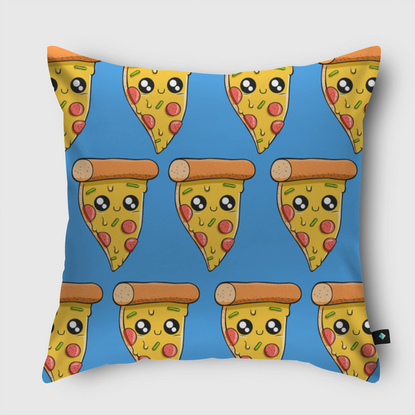 Kawaii Pizza  Throw Pillow